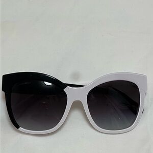 CHANEL Black and White Sunglasses